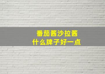 番茄酱沙拉酱什么牌子好一点