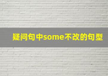 疑问句中some不改的句型