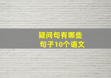 疑问句有哪些句子10个语文