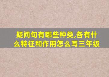 疑问句有哪些种类,各有什么特征和作用怎么写三年级