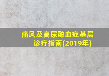 痛风及高尿酸血症基层诊疗指南(2019年)