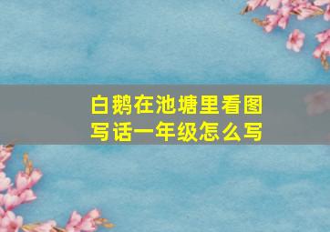 白鹅在池塘里看图写话一年级怎么写