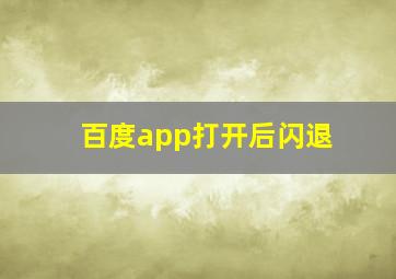 百度app打开后闪退