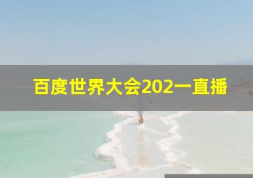 百度世界大会202一直播