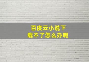 百度云小说下载不了怎么办呢