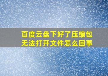 百度云盘下好了压缩包无法打开文件怎么回事