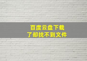 百度云盘下载了却找不到文件