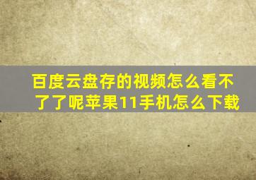 百度云盘存的视频怎么看不了了呢苹果11手机怎么下载