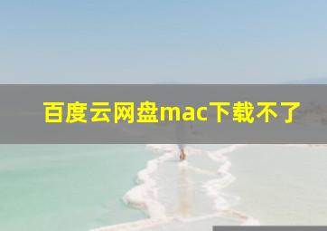 百度云网盘mac下载不了