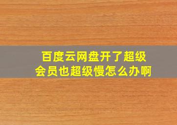 百度云网盘开了超级会员也超级慢怎么办啊