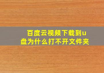 百度云视频下载到u盘为什么打不开文件夹