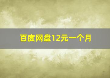 百度网盘12元一个月