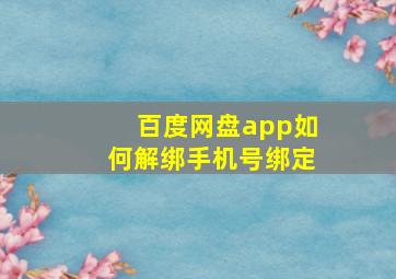 百度网盘app如何解绑手机号绑定