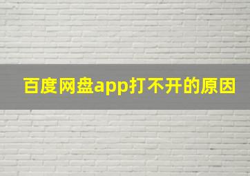 百度网盘app打不开的原因