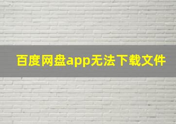 百度网盘app无法下载文件