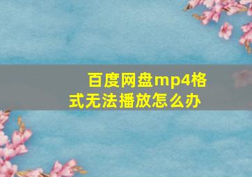 百度网盘mp4格式无法播放怎么办