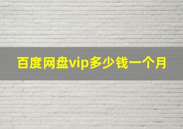 百度网盘vip多少钱一个月