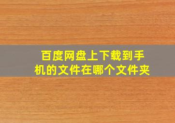 百度网盘上下载到手机的文件在哪个文件夹