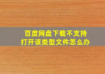 百度网盘下载不支持打开该类型文件怎么办