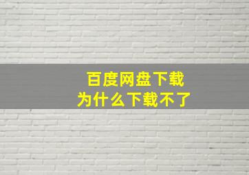 百度网盘下载为什么下载不了