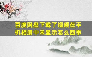 百度网盘下载了视频在手机相册中未显示怎么回事