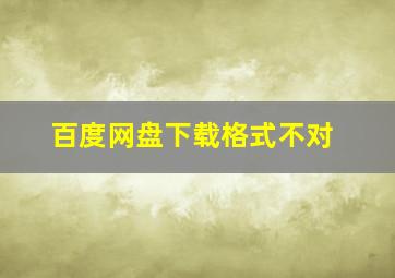 百度网盘下载格式不对