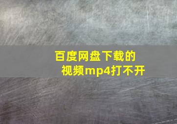 百度网盘下载的视频mp4打不开