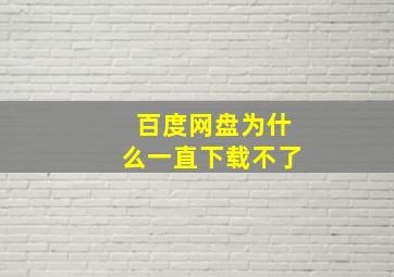 百度网盘为什么一直下载不了