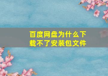 百度网盘为什么下载不了安装包文件