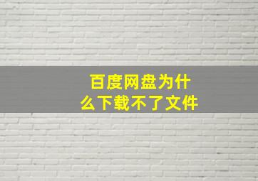 百度网盘为什么下载不了文件