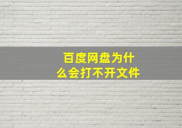 百度网盘为什么会打不开文件