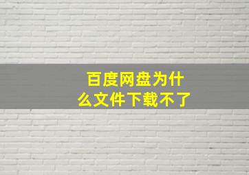 百度网盘为什么文件下载不了