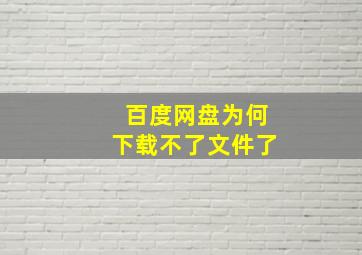 百度网盘为何下载不了文件了