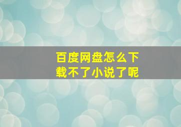 百度网盘怎么下载不了小说了呢