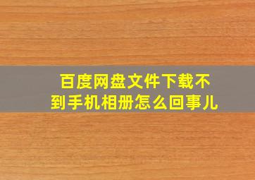 百度网盘文件下载不到手机相册怎么回事儿