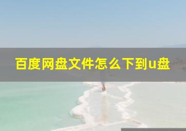 百度网盘文件怎么下到u盘