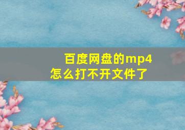 百度网盘的mp4怎么打不开文件了