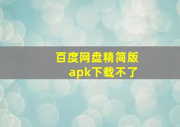 百度网盘精简版apk下载不了