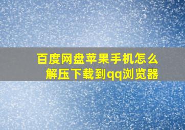 百度网盘苹果手机怎么解压下载到qq浏览器