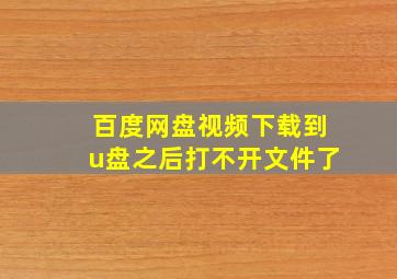 百度网盘视频下载到u盘之后打不开文件了