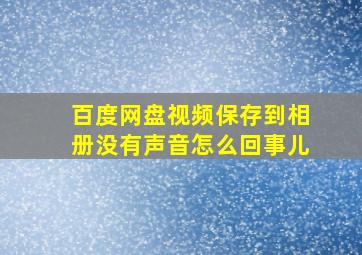 百度网盘视频保存到相册没有声音怎么回事儿