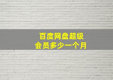 百度网盘超级会员多少一个月