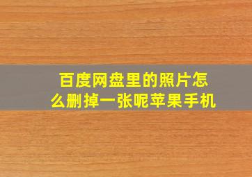 百度网盘里的照片怎么删掉一张呢苹果手机