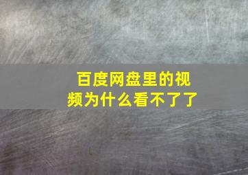 百度网盘里的视频为什么看不了了