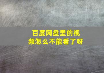 百度网盘里的视频怎么不能看了呀