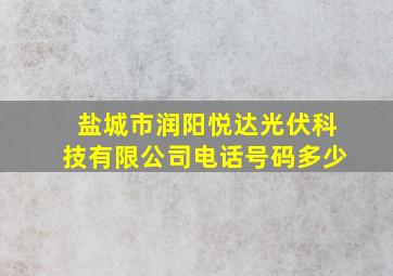 盐城市润阳悦达光伏科技有限公司电话号码多少