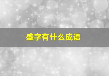 盛字有什么成语