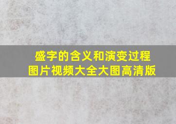 盛字的含义和演变过程图片视频大全大图高清版