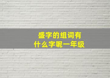 盛字的组词有什么字呢一年级