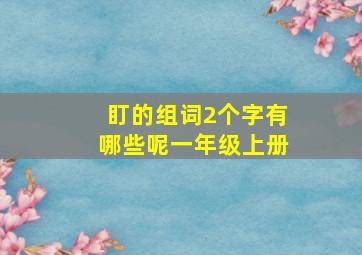 盯的组词2个字有哪些呢一年级上册